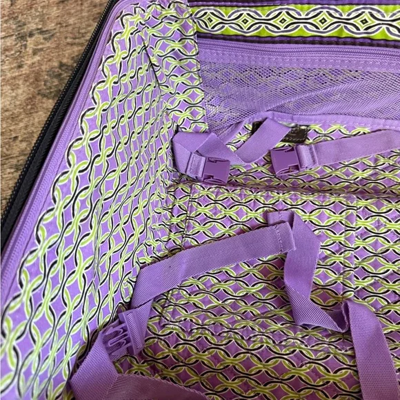 Vera Bradley Retired "Purple Punch" Purple Floral Suitcase - Purple, Brown - Picture 15 of 16
